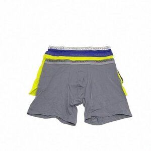 💖MEGA SALE💖Calvin Klein 3 Boxer Brief Blue Lime NB2730901 Men's Cotton Gray